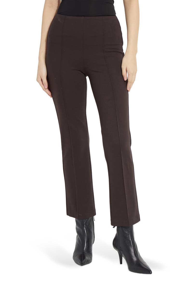 'Lyssentials Elysse Ankle Ponte Pants, Main, color, DOUBLE ESPRESSO