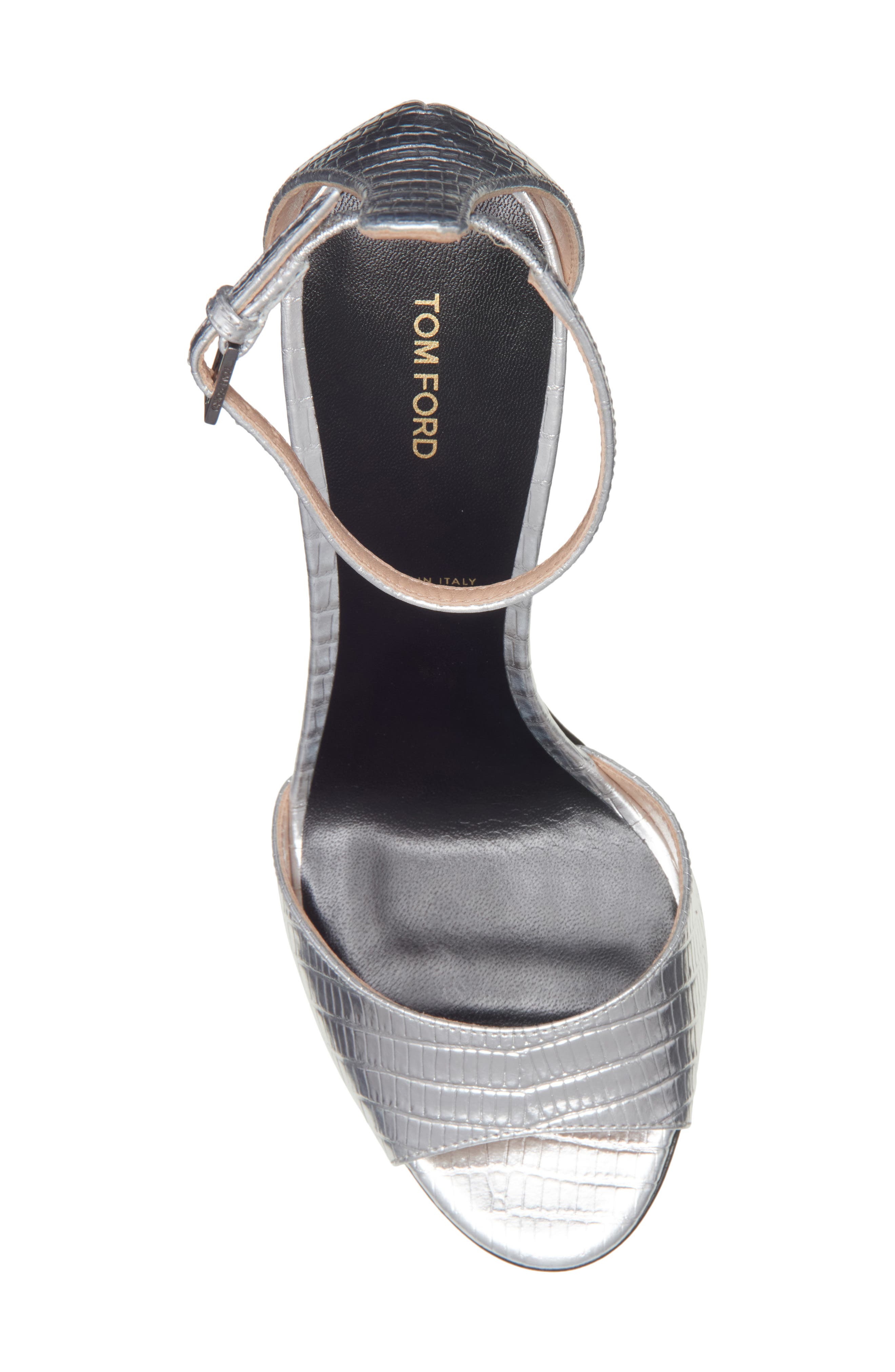 TOM FORD Stiletto Ankle Strap Sandal, Alternate, color, Silver