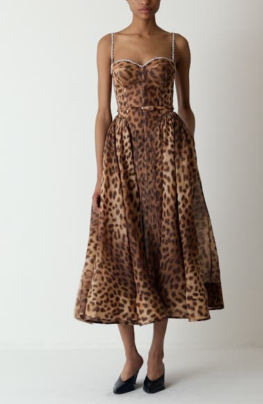 【SALE】 Embellished Crystal Zimmermann Leopard Midi Paneled Print 香水(女性用)