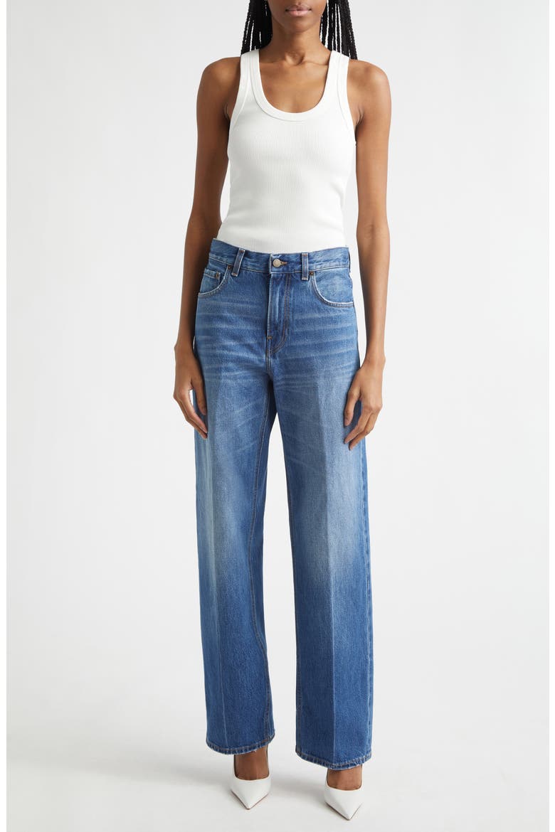 Bonnie Relaxed Straight Leg Jeans, Alternate, color, REAL BLUE