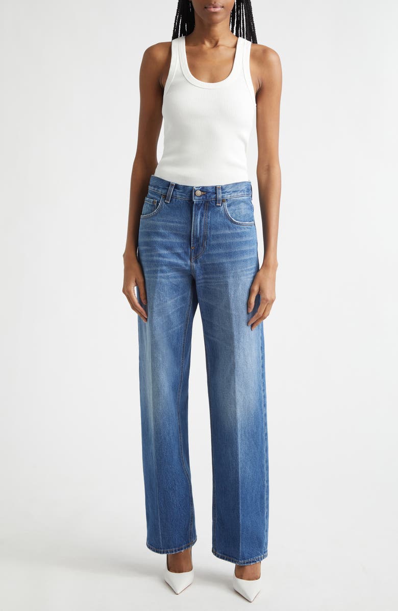 Haikure Bonnie Relaxed Straight Leg Jeans, Alternate, color, Real Blue