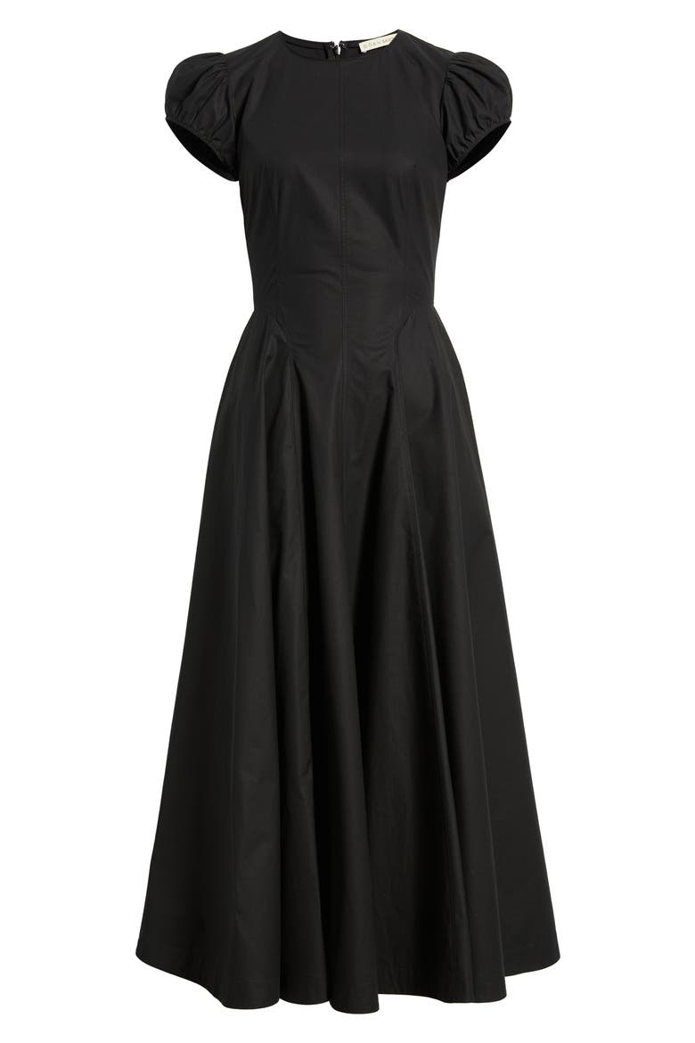 Rivelle Midi Dress, Alternate, color, BLACK