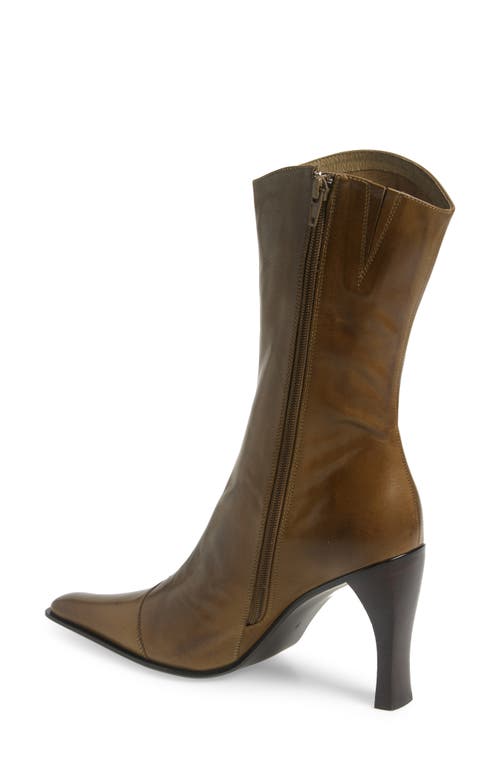 Jeffrey Campbell Be Bold Western Boot In Olive Distressed