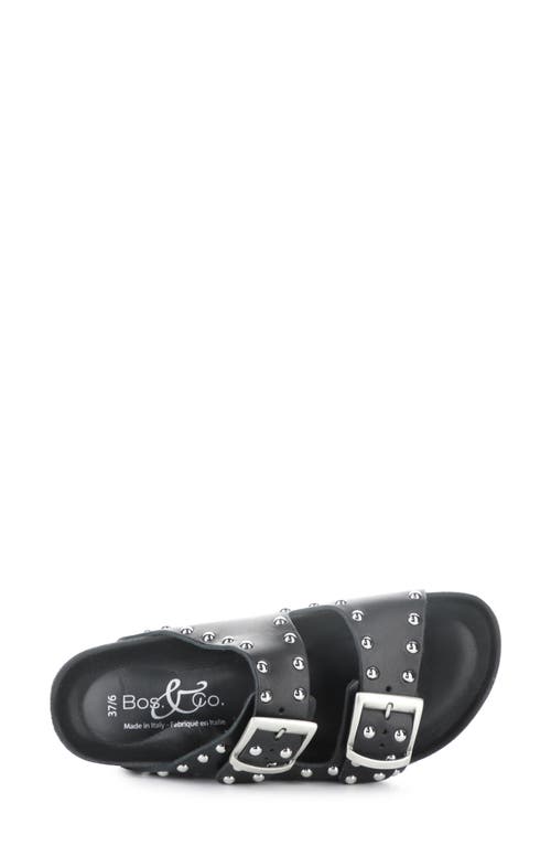 Bos. & Co. Perrin Studded Slide Sandal In Black