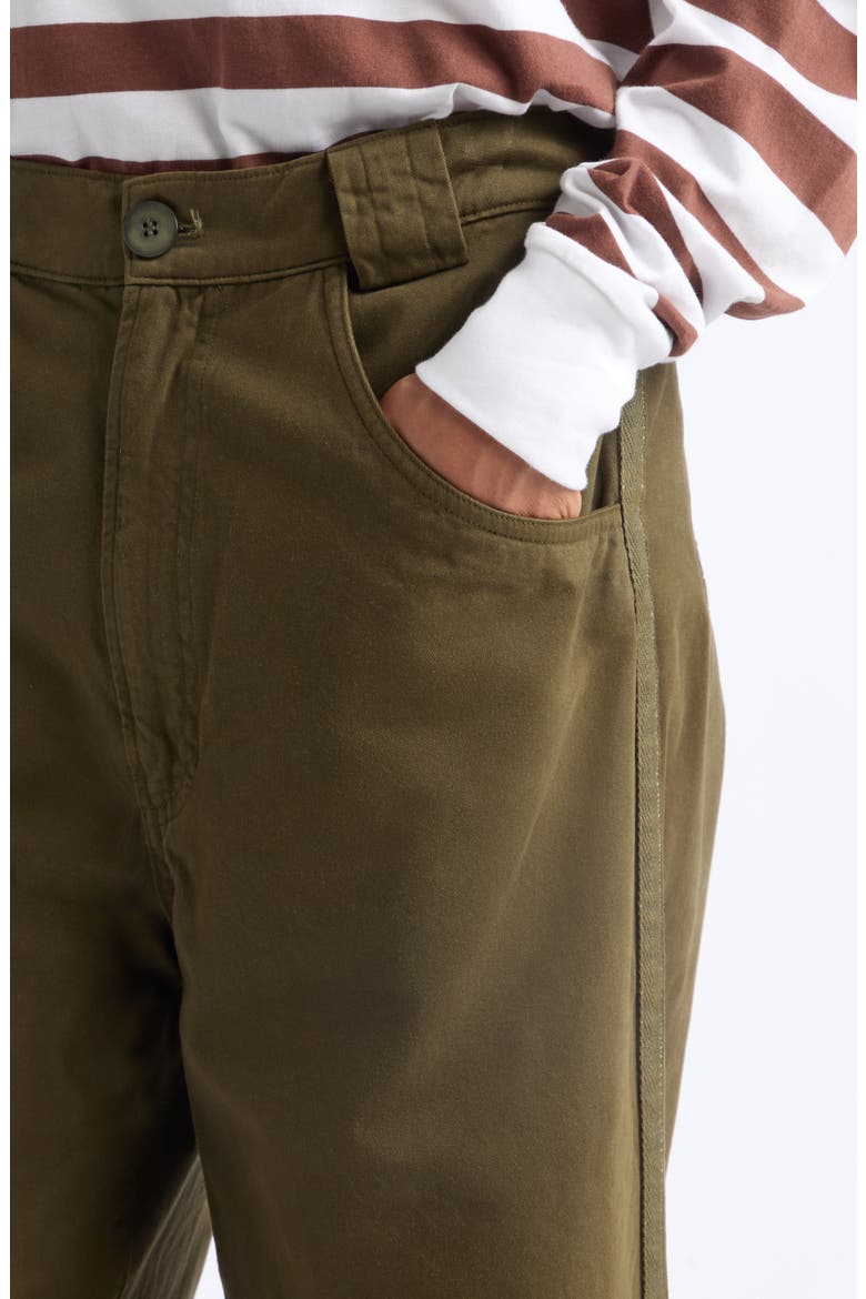 The Edit High Waist Wide Leg Cotton Trousers, Alternate, color, DUFFEL