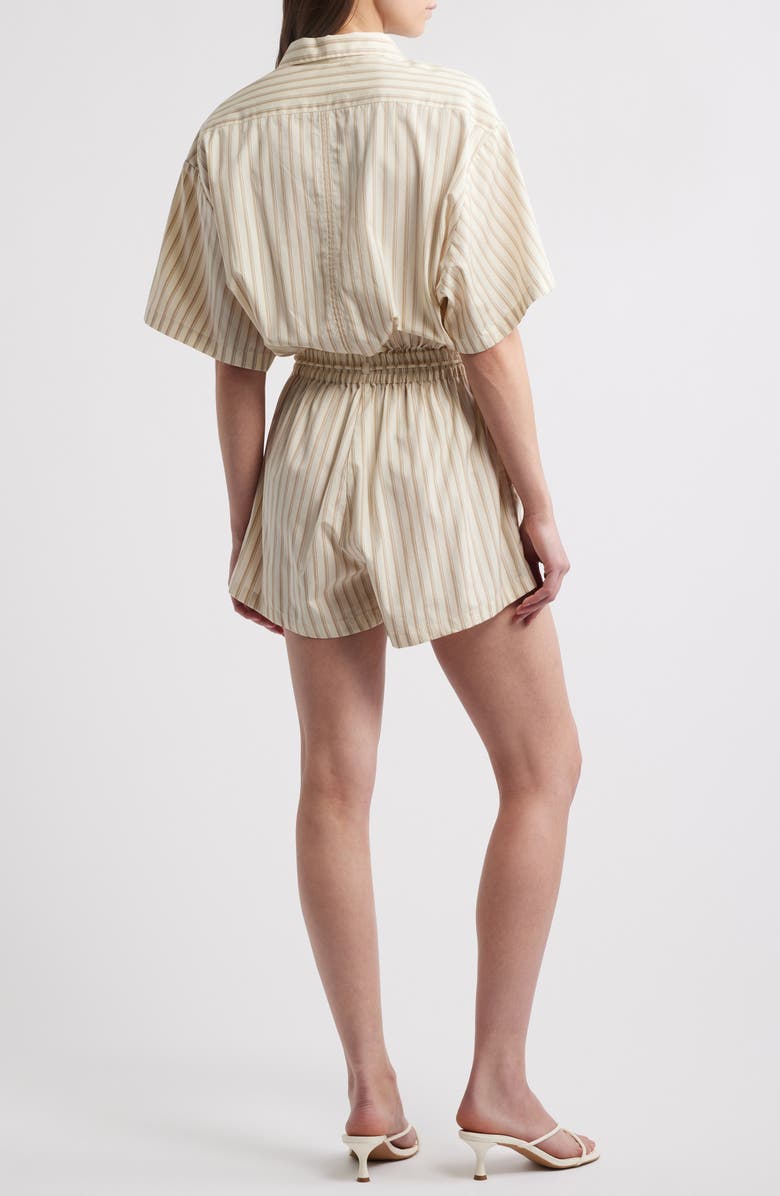 Faithfull the Brand Faia Cotton Romper, Alternate, color, Shadow Stripe Butter