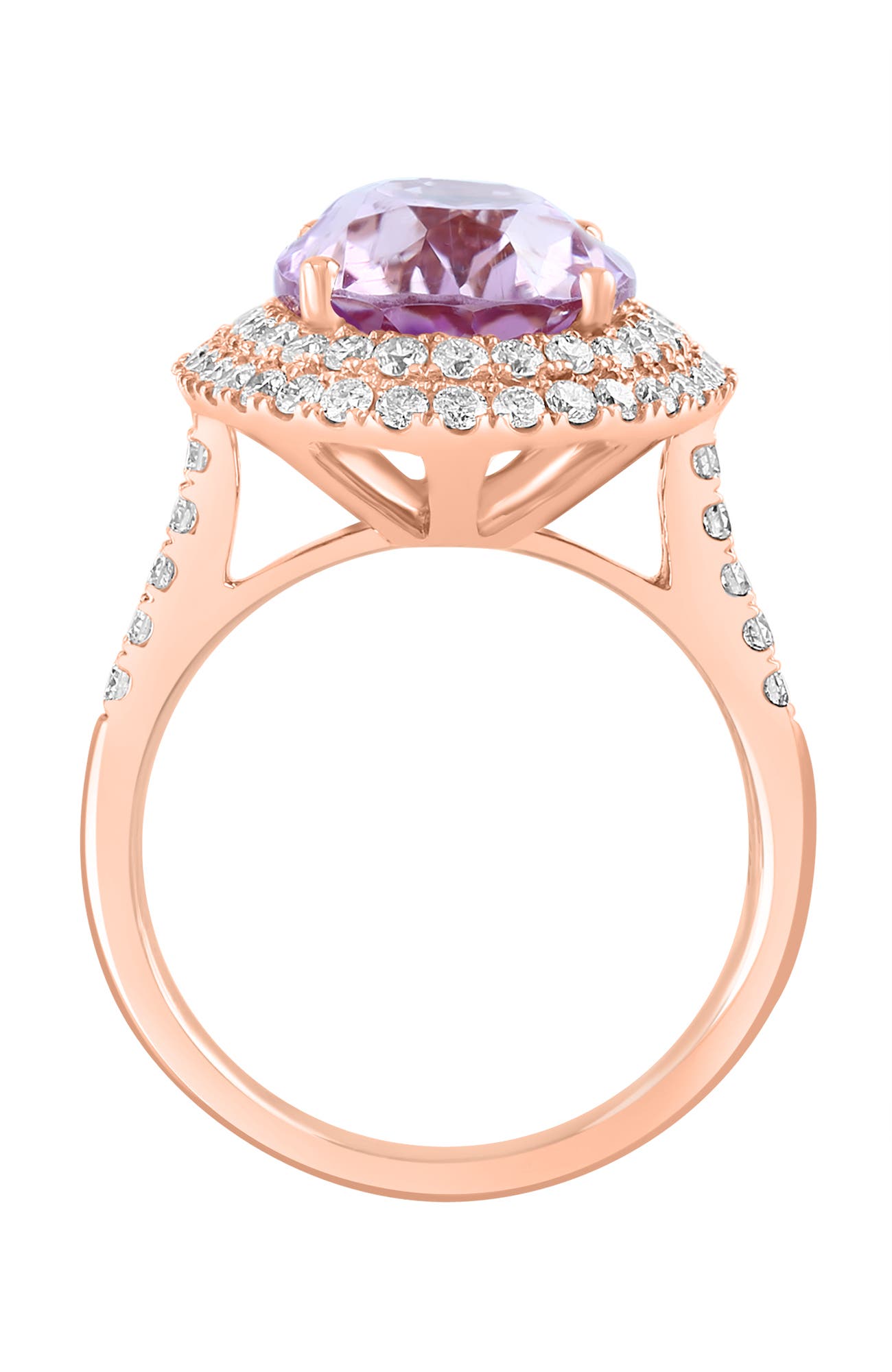 EFFY 14K Rose Gold Diamond & Kunzite Halo Cocktail Ring (Women) | Nordstrom