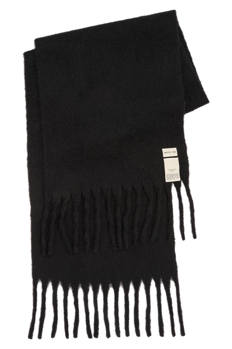 The Reykjavik Fringe Scarf, Alternate, color, BLACK