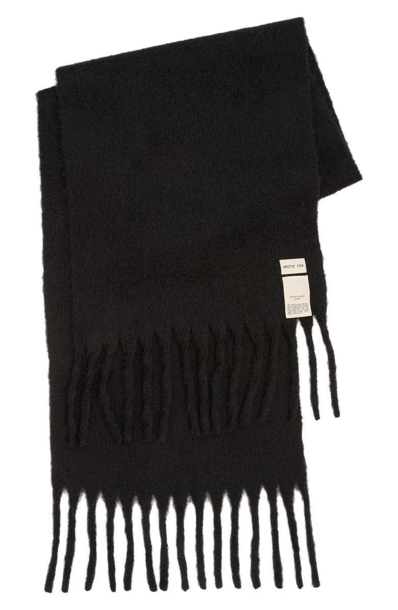 Arctic Fox & Co The Reykjavik Fringe Scarf, Alternate, color, Black