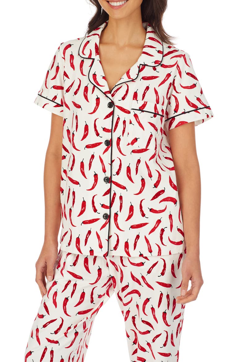 Classic Crop Pajamas, Alternate, color, CAYENNE