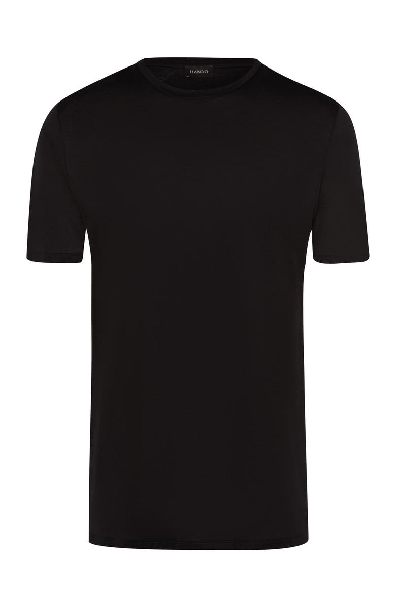 Hanro Cotton Sporty Crew Neck Cotton T-Shirt, Main, color, Black