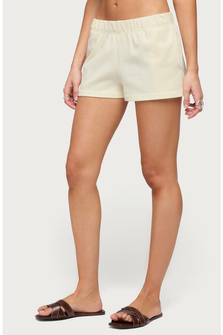 Cecilia Cotton Low Rise Shorts, Alternate, color, LIGHT-YELLOW