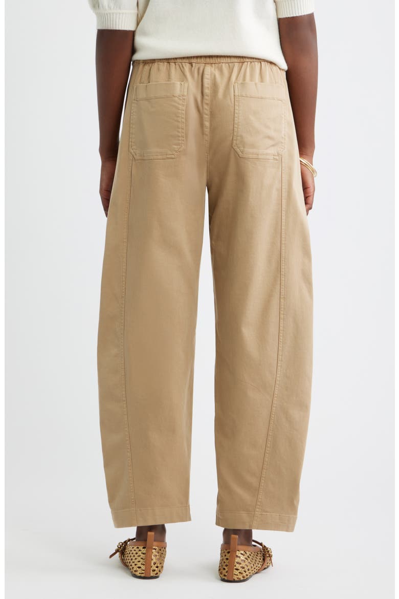 Pull On Barrel Leg Ankle Pants, Alternate, color, TAN TANNIN