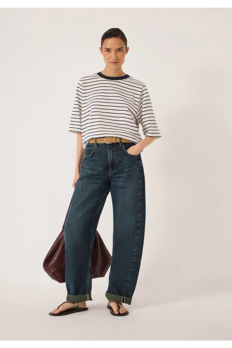 Romina Cotton Stripe T-shirt, Alternate, color, Navy