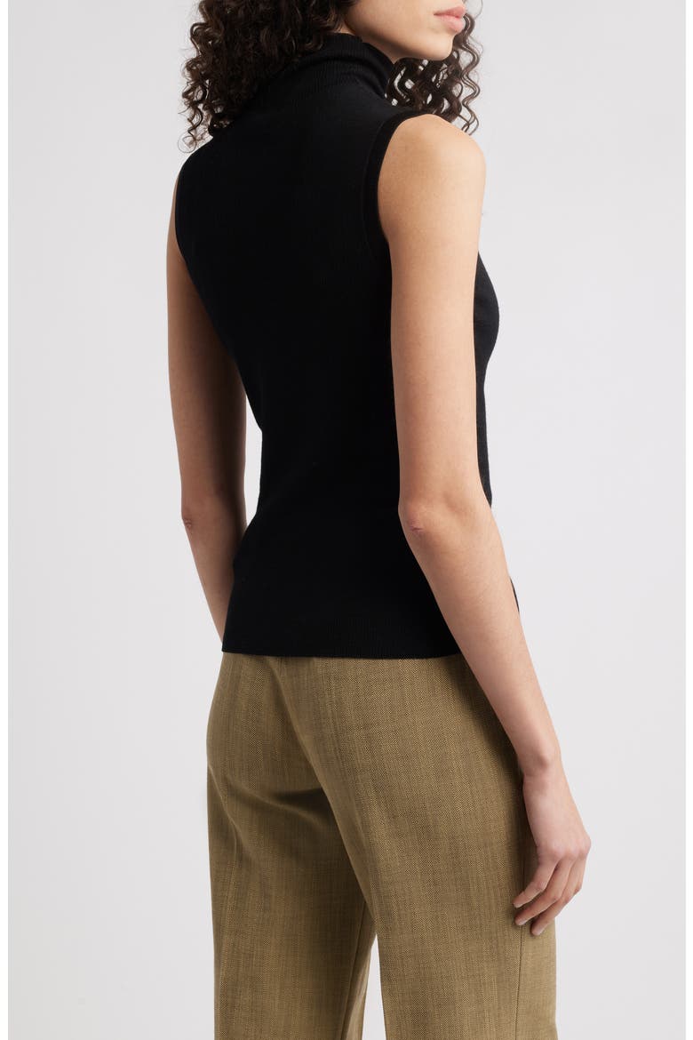 Fermesa Sleeveless Turtleneck Sweater, Alternate, color, BLK