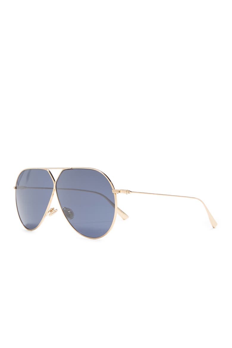 Christian Dior 65mm Aviator Sunglasses, Alternate, color, Gold/Blue