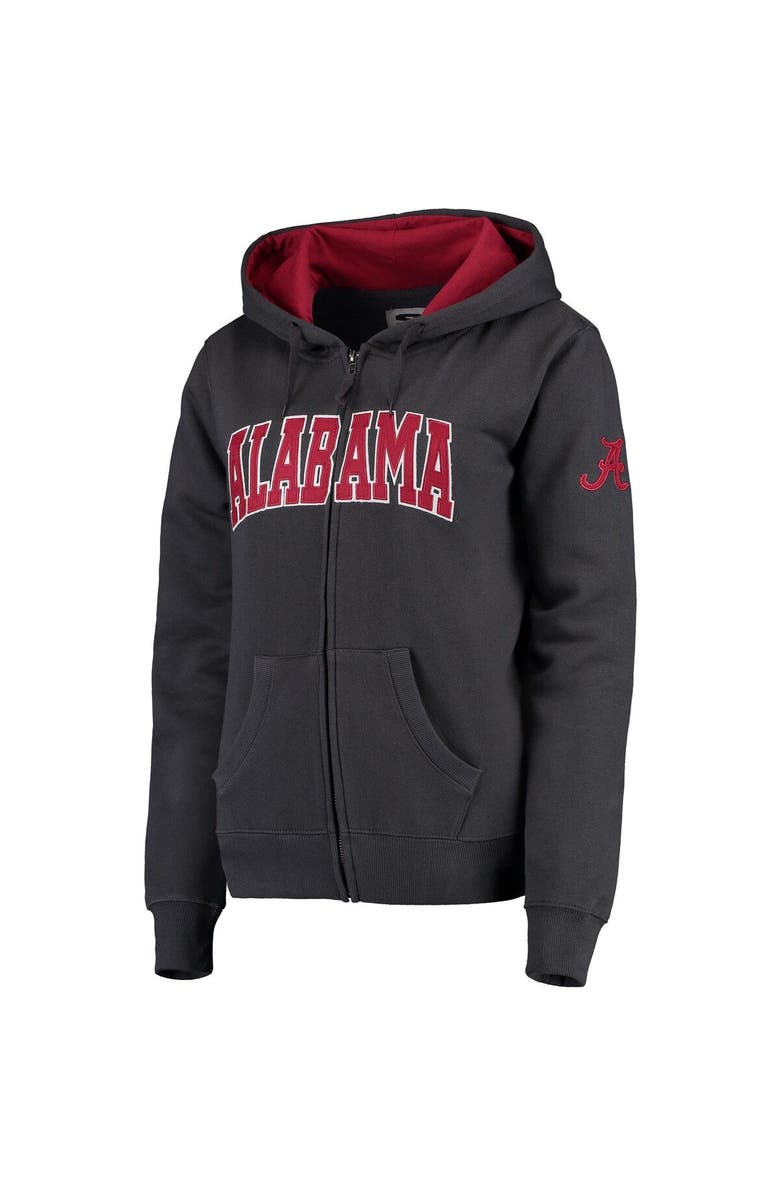 COLOSSEUM Women's Stadium Athletic Charcoal Alabama Crimson Tide Arched Name Full-Zip Hoodie, Alternate, color, Charcoal