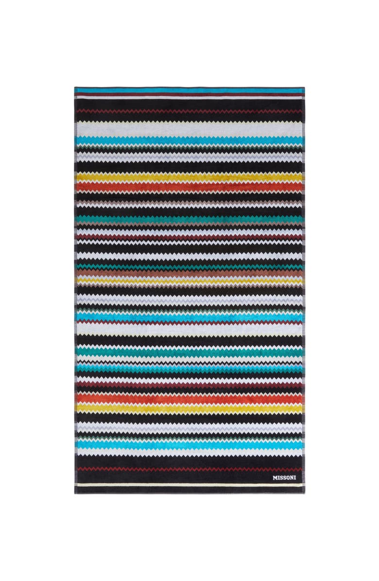 Missoni Home Curt 100x180 Cm Beach Towel In Zigzag Cotton Terry Cloth, Alternate, color,