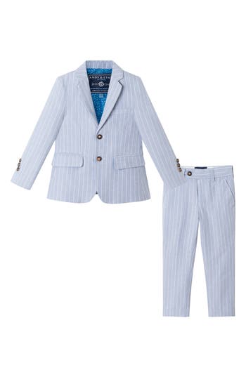 Andy & Evan Kids' Cotton Blend Suit In Blue