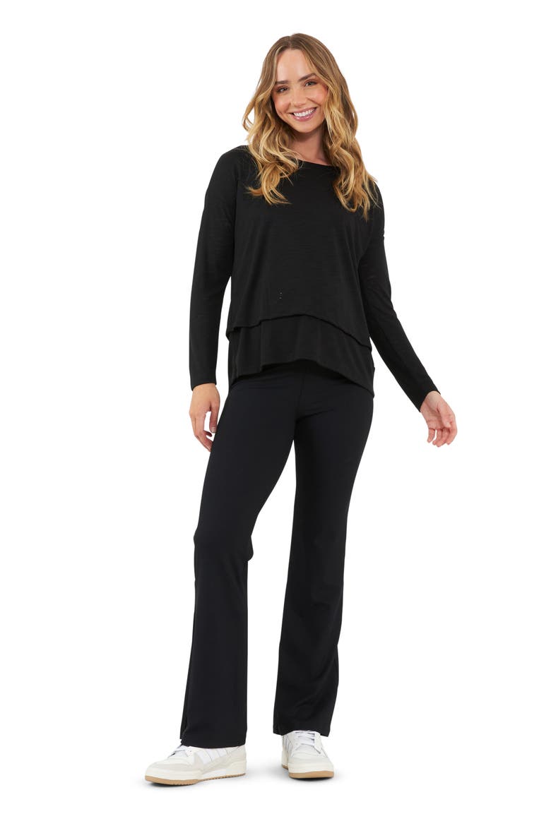 Jazmin Long Sleeve Maternity/Nursing Top, Alternate, color, BLACK