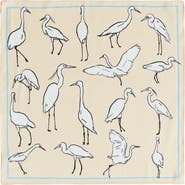 Lost Pattern "Little Egret" Silk Pocket Square