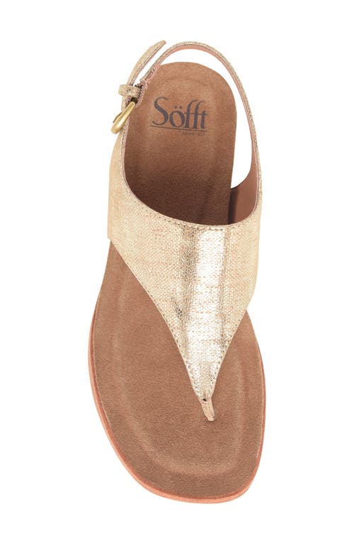 Söfft Penelope Slingback Wedge Sandal In Gold