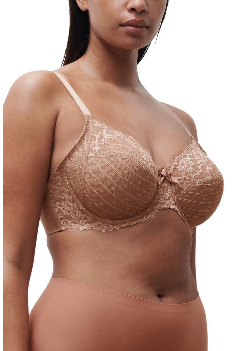 Rive Gauche Full Coverage Underwire Bra, Main, color, COFFEE LATTE/ ROSE AUTH-C19