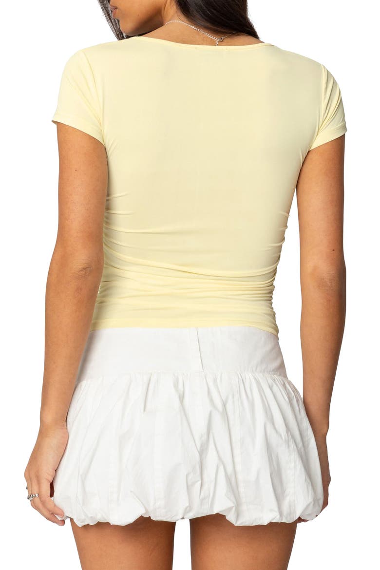 Burkley Keyhole Gathered Top, Alternate, color, YELLOW