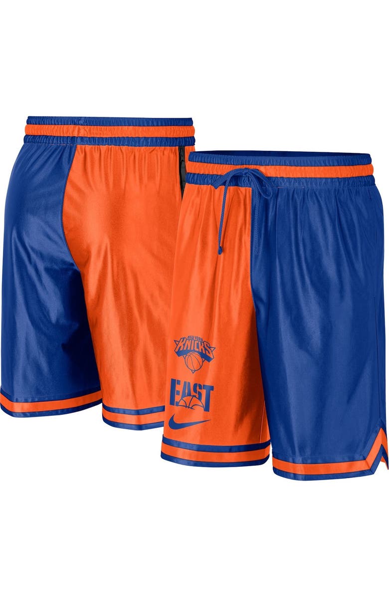 Nike Men's Nike Blue/Orange New York Knicks Courtside Versus Force Split DNA Performance Shorts, Main, color, Blue