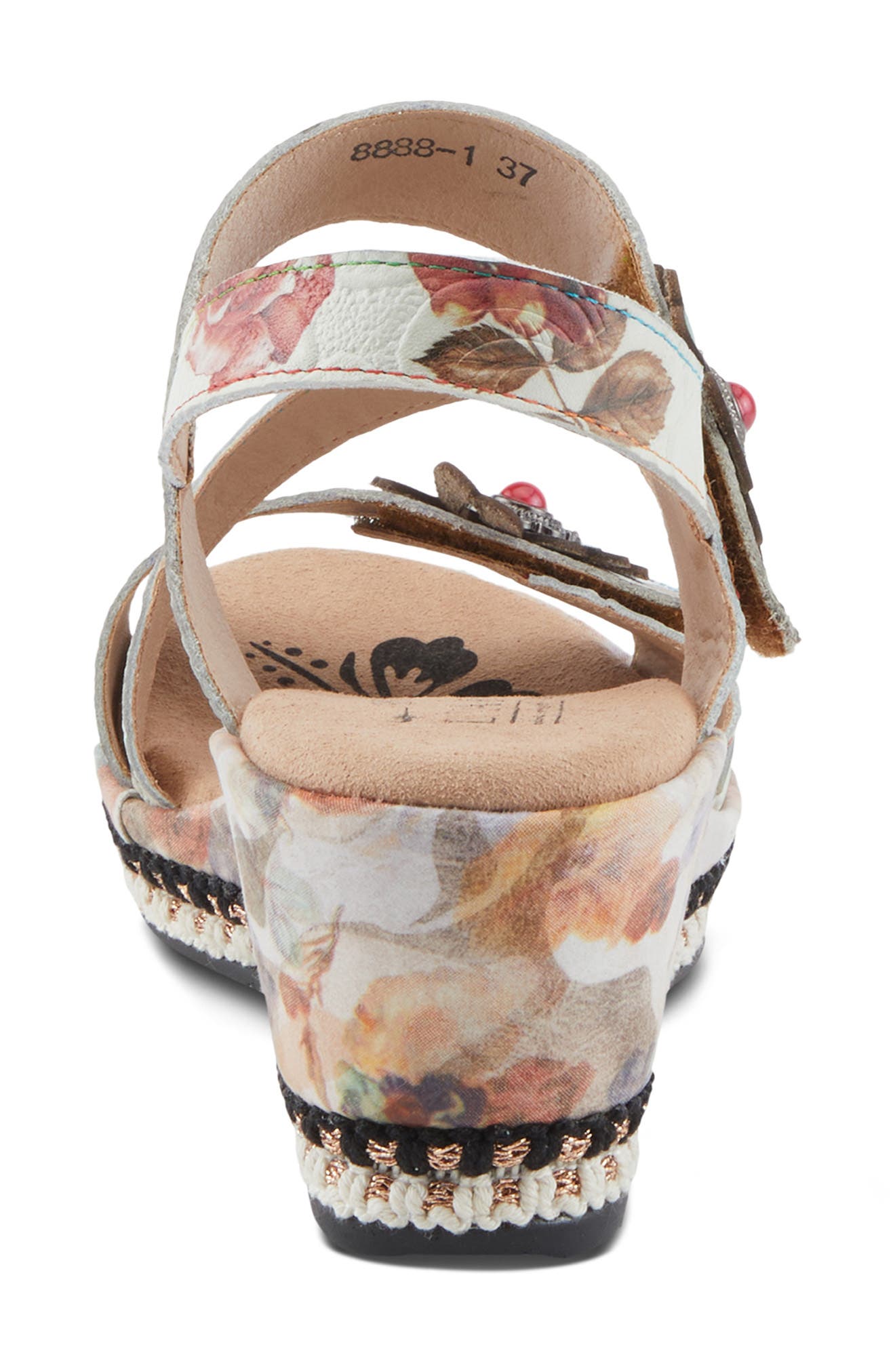 L'Artiste by Spring Step Blissful Slingback Platform Wedge Sandal, Alternate, color, Ice Multi