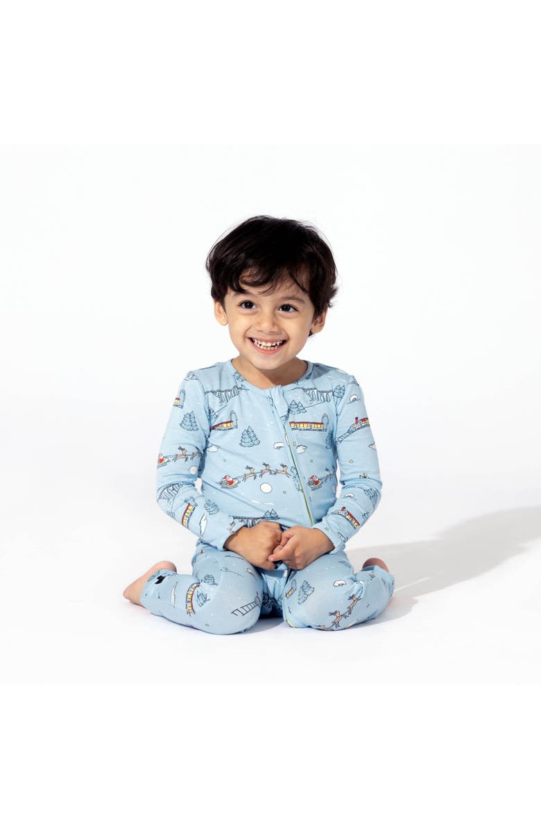 Bellabu Bear Baby Winter Train Convertible Footie, Alternate, color, Winter Train