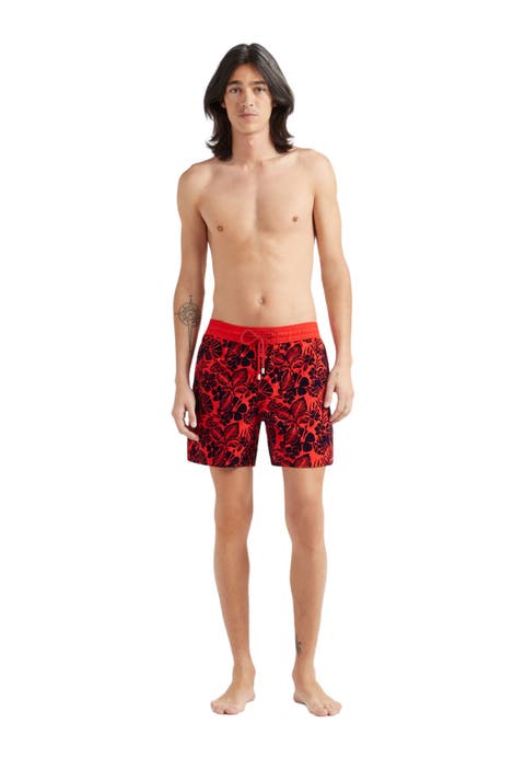 Men's Flowers Flocked Swim Shorts