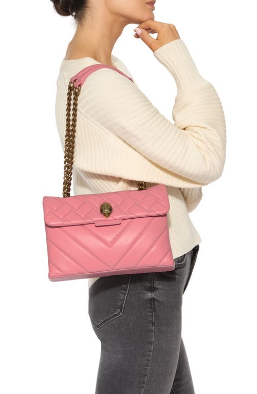 Kurt Geiger London Kensington Quilted Leather Shoulder Bag In Open Pink