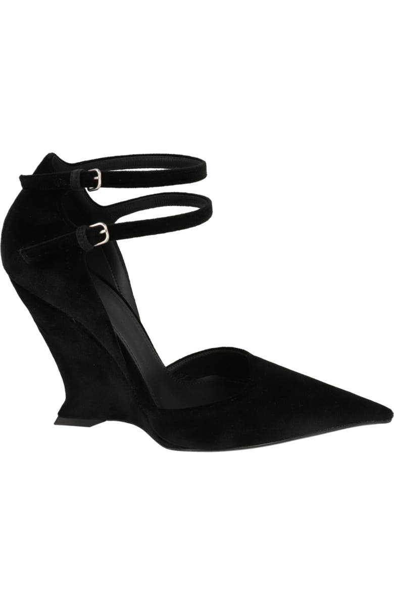 FERRAGAMO Vidya Suede Wedge Pump, Alternate, color, Black