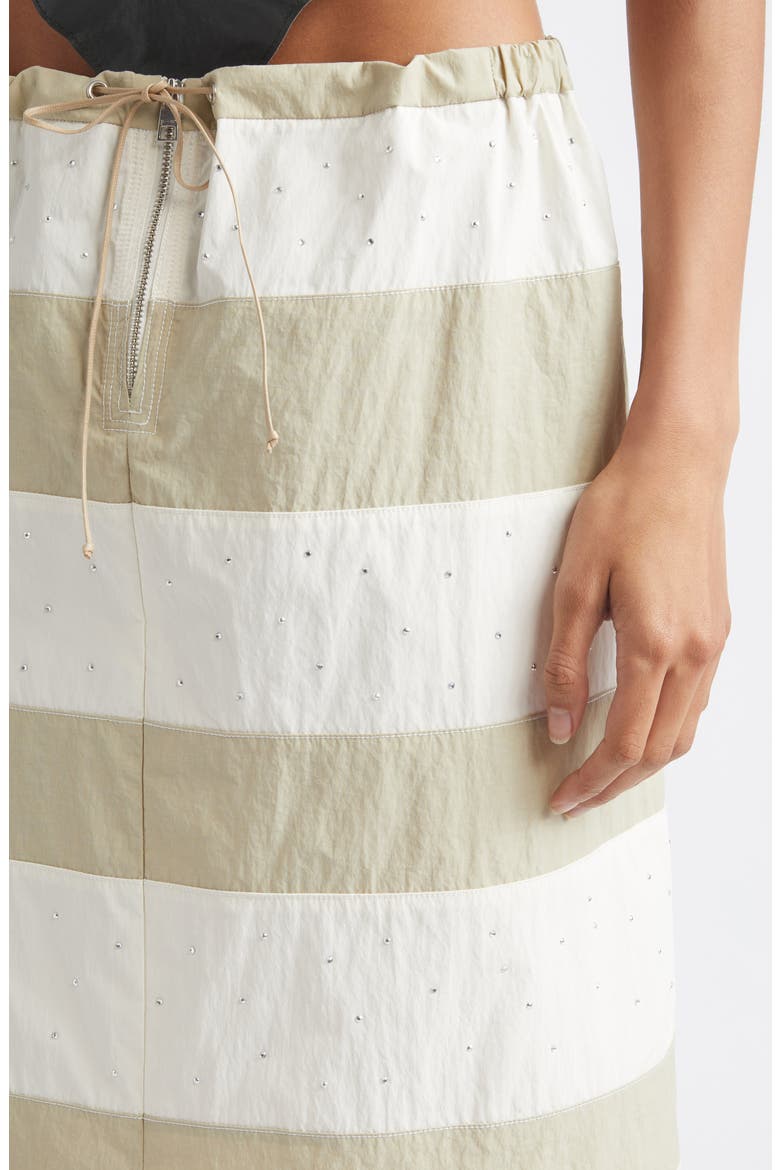 Zurriola Stripe Crystal Embellished Skirt, Alternate, color, 620 - ECRU