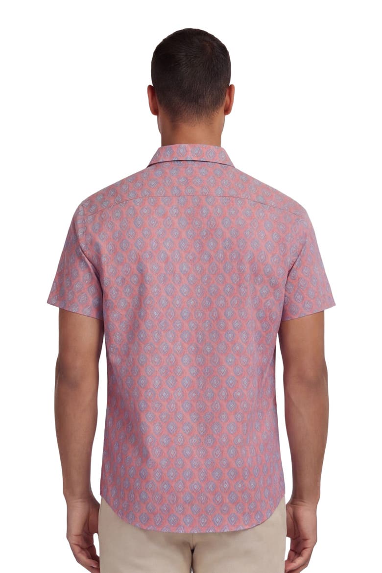 Mud Geo Mens Printed Button Up Shirt, Alternate, color, MUD GEO CORAL