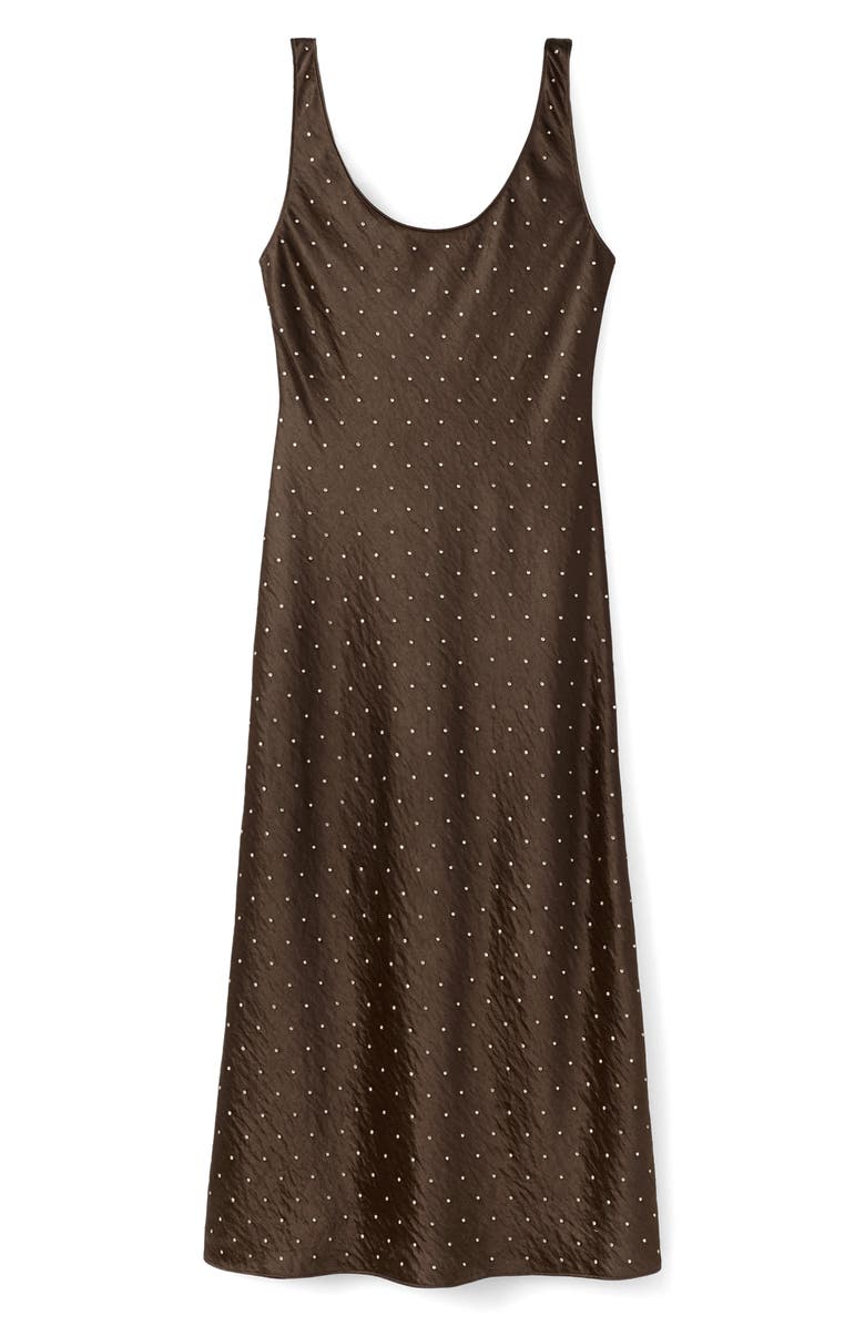 MANGO Crinkle Satin Embellished Cocktail Dress, Main, color, 