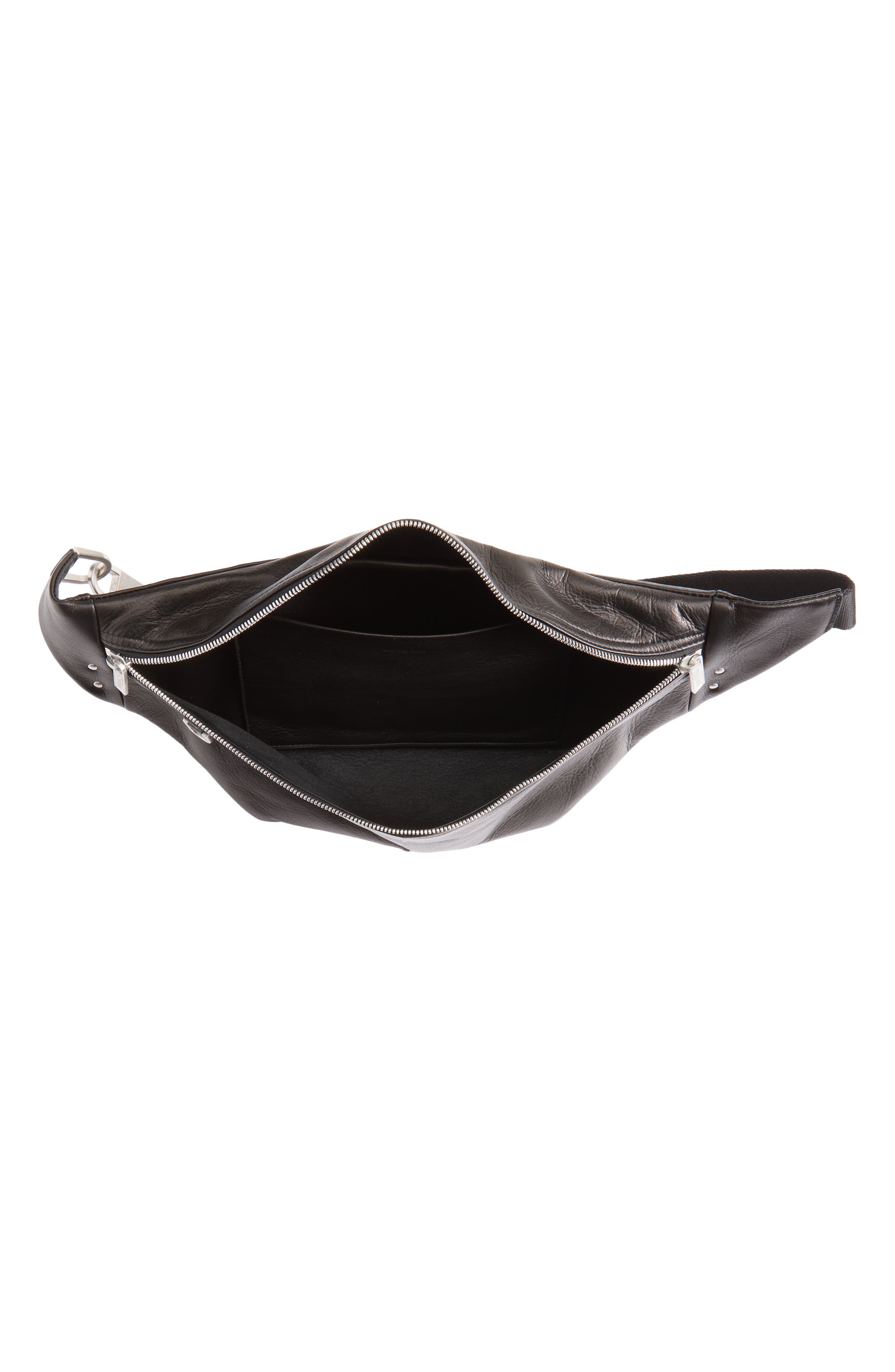 Leather Belt Bag, Alternate, color, BLACK