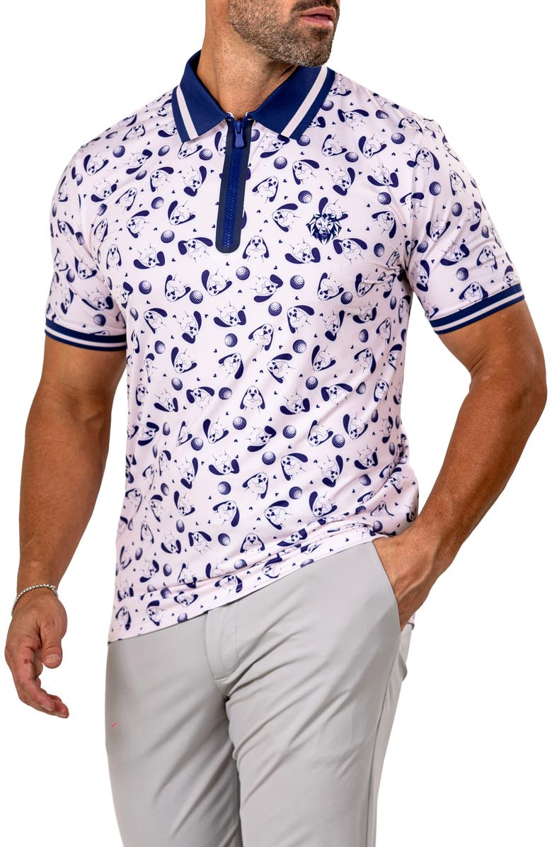 Maceoo Martyr0006 Print Zip Golf Polo, Alternate, color, 