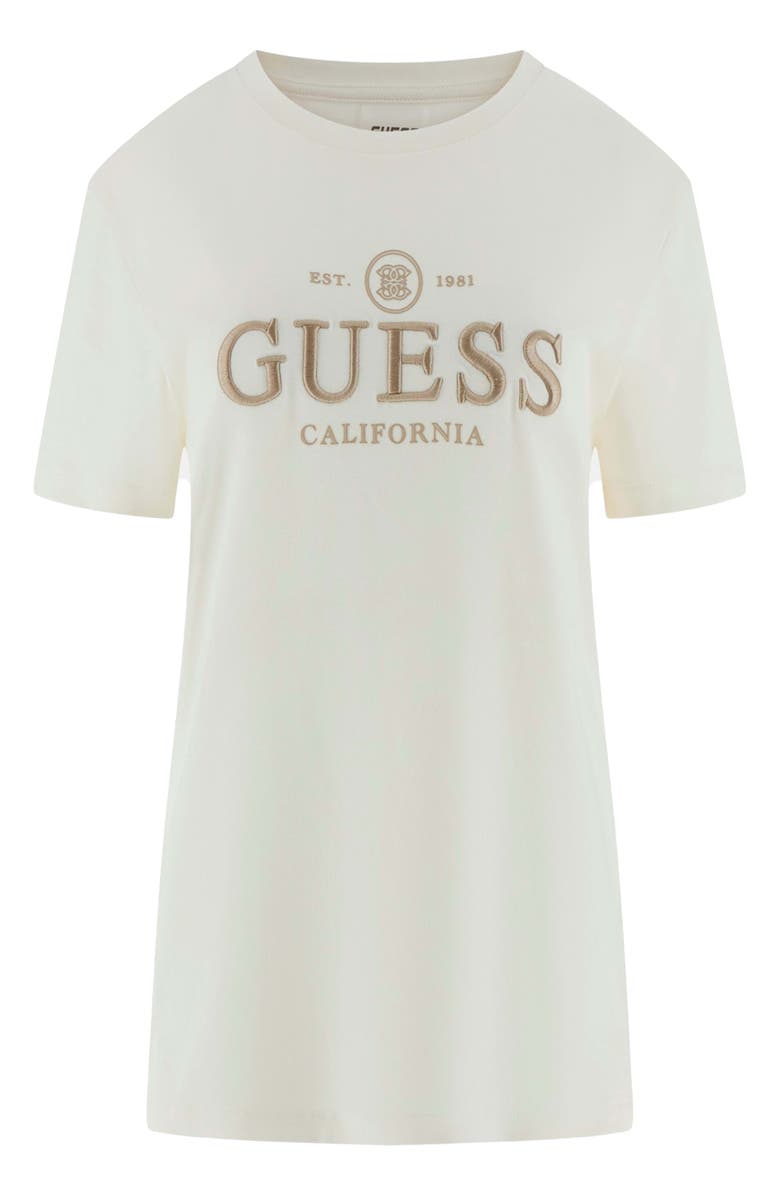 GUESS Arabella Graphic Print Organic Cotton Blend T-Shirt, Main, color, White