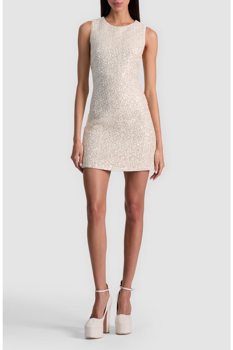 Cade Sequin & Bead Embellished Minidress, Main, color, OFF WHITE