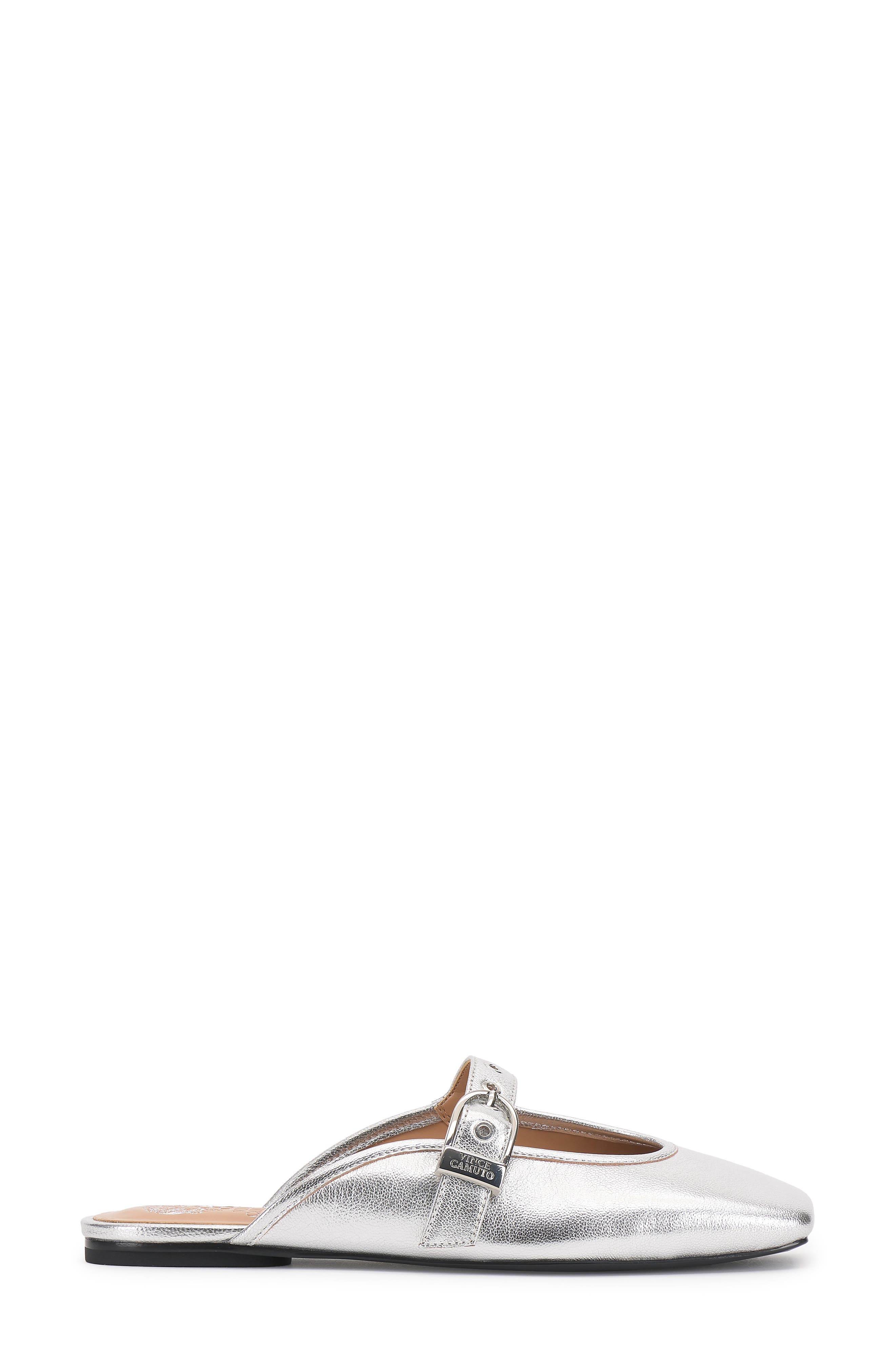 Vaydie Flat Mule, Alternate, color, LUX SILVER