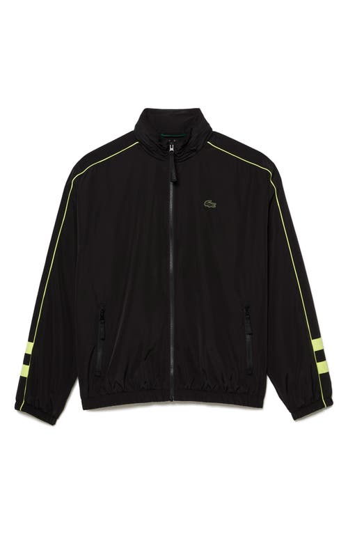 Lacoste Water Resistant Track Jacket in 6Vt Noir/Limeira 