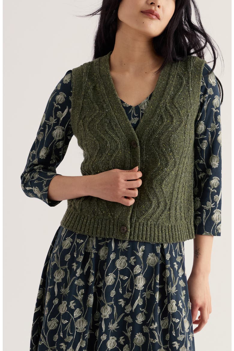 Pendouer Cable Knit Sweater Vest, Main, color, ALPINE