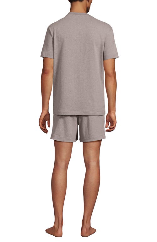 Lands' End Short Sleeve Knit Jersey Short Sleep Set In Silver