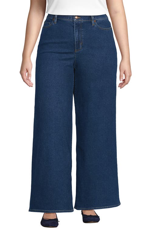 Shop Lands' End Recover Denim High Rise Extra Wide Leg Jeans In Crawford Wash
