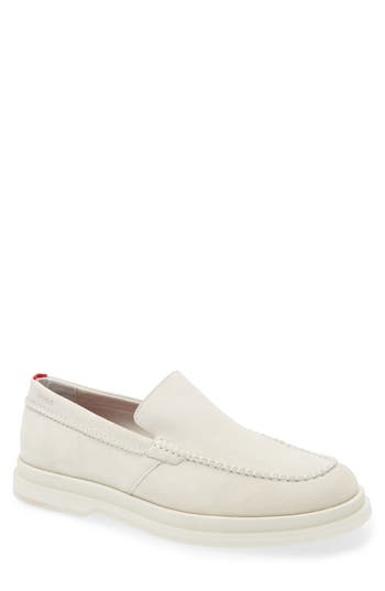 Hugo Boss Beige Moc Toe Loafers In White