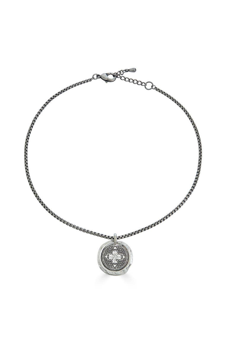 Antique Filigree Coin Necklace, Main, color, Silver
