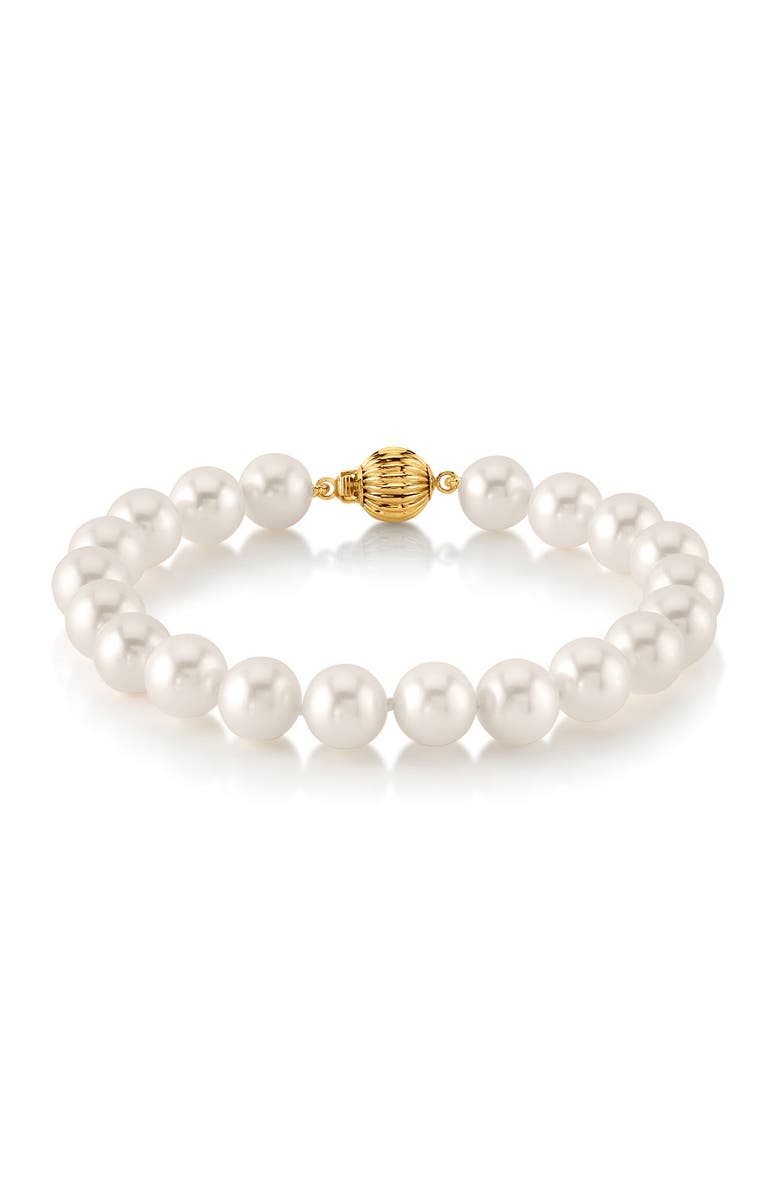 The Pearl Source Freshwater Pearl Bracelet 7.5-8.5mm AAAA, Alternate, color, White Pearl - Gabriella Clasp