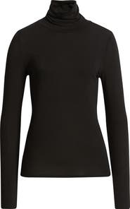 Eileen Fisher Turtleneck Stretch Organic Cotton Blend Top